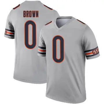 ＃0 Men's Reggie Brown Legend Chicago Bears Inverted Silver Jersey