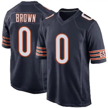 ＃0 Men's Reggie Brown Navy Game Chicago Bears Team Color Jersey
