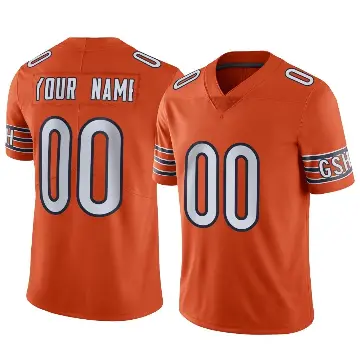 ＃00 Youth Custom Orange Limited Chicago Bears Alternate Vapor Jersey
