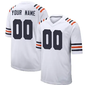 ＃00 Youth Custom White Game Chicago Bears Alternate Classic Jersey