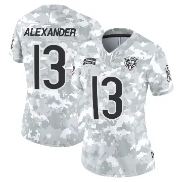 ＃13 Women's Maurice Alexander Arctic Camo Limited Chicago Bears 2024 Salute to Service Jersey