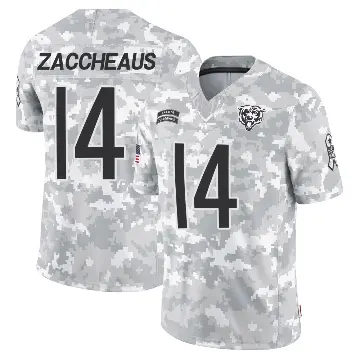 ＃14 Men's Olamide Zaccheaus Arctic Camo Limited Chicago Bears 2024 Salute to Service Jersey