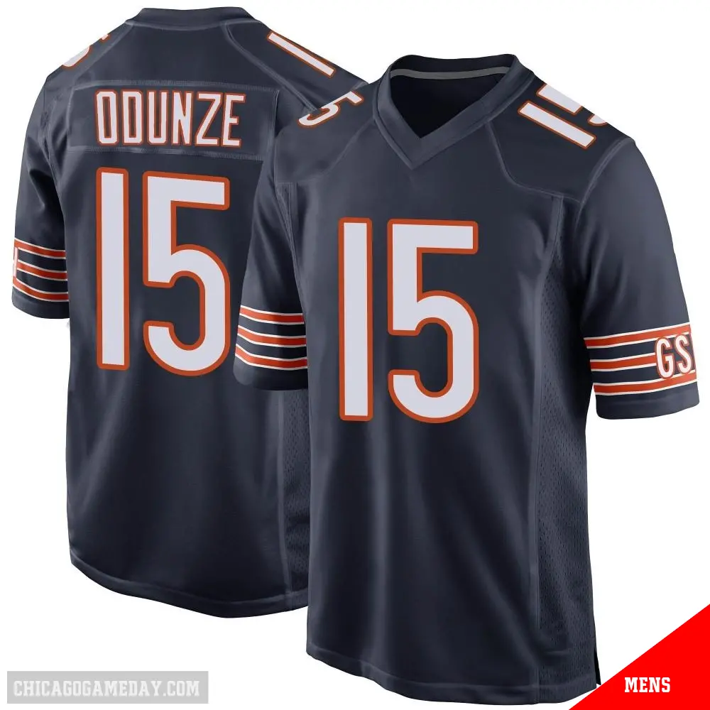 ＃15 Men's Rome Odunze Navy Game Chicago Bears Team Color Jersey