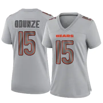 ＃15 Women's Rome Odunze Gray Game Chicago Bears Atmosphere Fashion Jersey