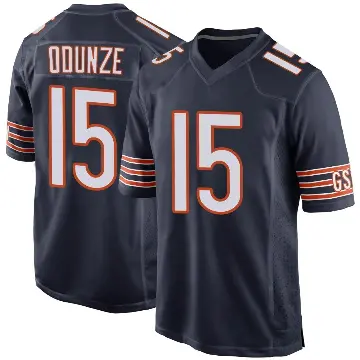 ＃15 Youth Rome Odunze Navy Game Chicago Bears Team Color Jersey