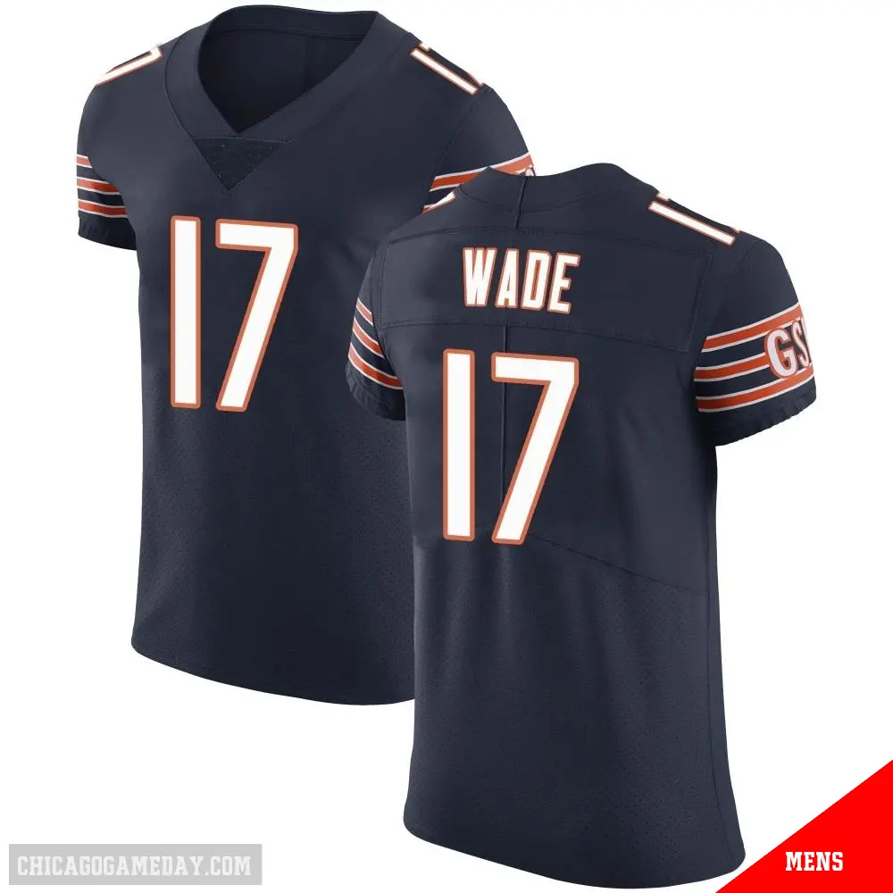 ＃17 Men's Barrington Wade Navy Elite Chicago Bears Team Color Vapor Untouchable Jersey