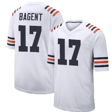 ＃17 Men's Tyson Bagent White Game Chicago Bears Alternate Classic Jersey