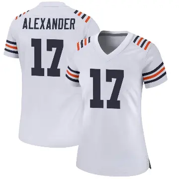 ＃17 Women's Jon Alexander White Game Chicago Bears Alternate Classic Jersey