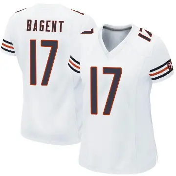 ＃17 Women's Tyson Bagent White Game Chicago Bears Jersey