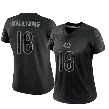 ＃18 Women's Caleb Williams Black Limited Chicago Bears Reflective Jersey