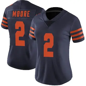 ＃2 Women's DJ Moore Navy Blue Limited Chicago Bears Alternate Vapor Untouchable Jersey