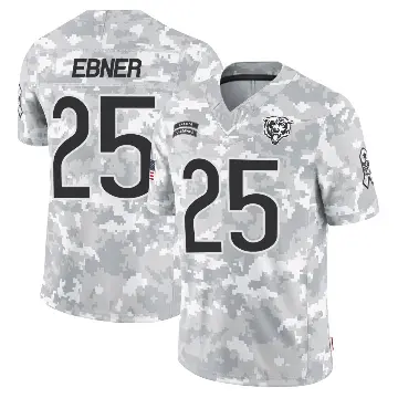 ＃25 Men's Trestan Ebner Arctic Camo Limited Chicago Bears 2024 Salute to Service Jersey