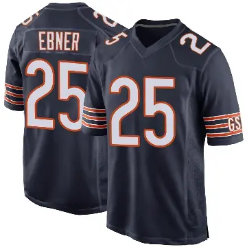 ＃25 Men's Trestan Ebner Navy Game Chicago Bears Team Color Jersey
