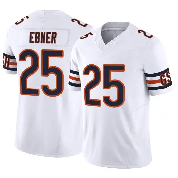 ＃25 Men's Trestan Ebner White Limited Chicago Bears Vapor F.U.S.E. Jersey