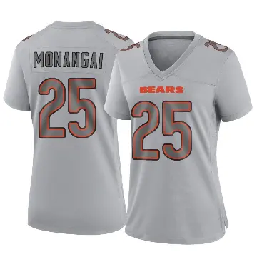 ＃25 Women's Kyle Monangai Gray Game Chicago Bears Atmosphere Fashion Jersey