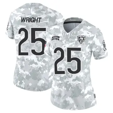 ＃25 Women's Nahshon Wright Arctic Camo Limited Chicago Bears 2024 Salute to Service Jersey