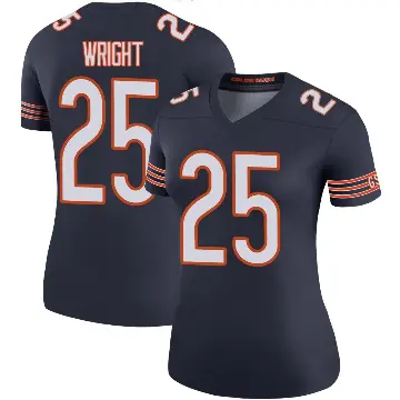 ＃25 Women's Nahshon Wright Navy Legend Chicago Bears Color Rush Jersey