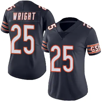 ＃25 Women's Nahshon Wright Navy Limited Chicago Bears Team Color Vapor Untouchable Jersey