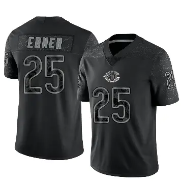 ＃25 Youth Trestan Ebner Black Limited Chicago Bears Reflective Jersey