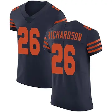 ＃26 Men's JP Richardson Navy Blue Elite Chicago Bears Alternate Vapor Untouchable Jersey