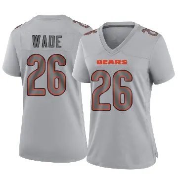 ＃26 Women's Shaun Wade Gray Game Chicago Bears Atmosphere Fashion Jersey
