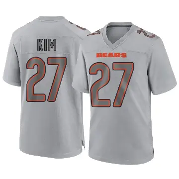 ＃27 Men's Jonathan Kim Gray Game Chicago Bears Atmosphere Fashion Jersey