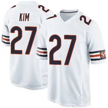 ＃27 Men's Jonathan Kim White Game Chicago Bears Jersey
