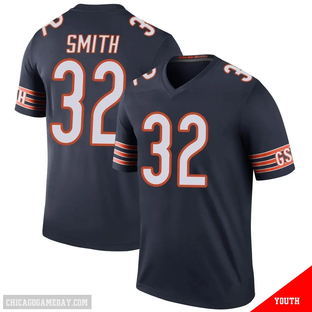 ＃32 Youth Terell Smith Navy Legend Chicago Bears Color Rush Jersey