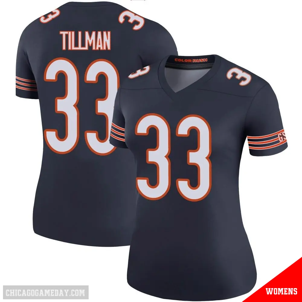 ＃33 Women's Charles Tillman Navy Legend Chicago Bears Color Rush Jersey