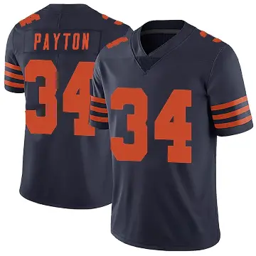 ＃34 Men's Walter Payton Navy Blue Limited Chicago Bears Alternate Vapor Untouchable Jersey
