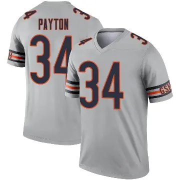 ＃34 Youth Walter Payton Legend Chicago Bears Inverted Silver Jersey