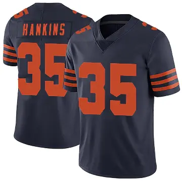＃35 Men's Deion Hankins Navy Blue Limited Chicago Bears Alternate Vapor Untouchable Jersey