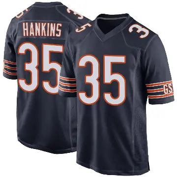 ＃35 Men's Deion Hankins Navy Game Chicago Bears Team Color Jersey