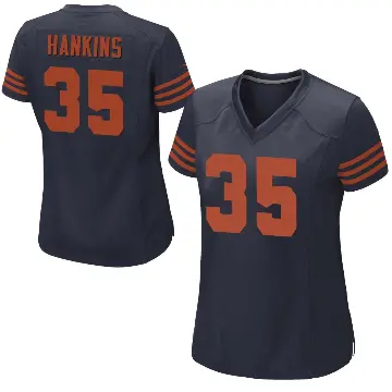 ＃35 Women's Deion Hankins Navy Blue Game Chicago Bears Alternate Jersey
