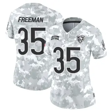 ＃35 Women's Royce Freeman Arctic Camo Limited Chicago Bears 2024 Salute to Service Jersey