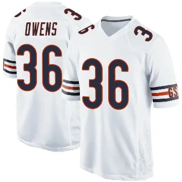 ＃36 Youth Jonathan Owens White Game Chicago Bears Jersey