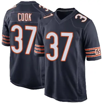 ＃37 Men's Alex Cook Navy Game Chicago Bears Team Color Jersey