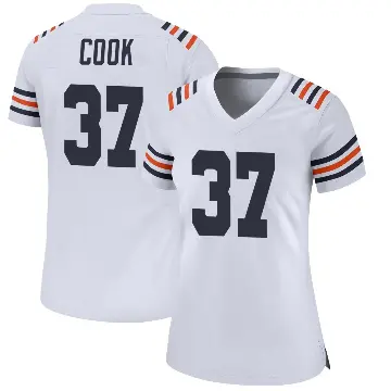 ＃37 Women's Alex Cook White Game Chicago Bears Alternate Classic Jersey