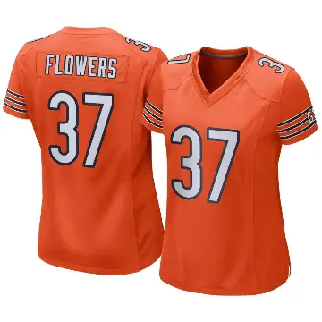 ＃37 Women's Tre Flowers Orange Game Chicago Bears Alternate Jersey