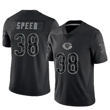 ＃38 Men's Ameer Speed Black Limited Chicago Bears Reflective Jersey