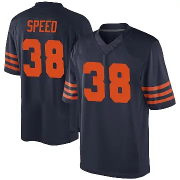 ＃38 Men's Ameer Speed Navy Blue Game Chicago Bears Alternate Jersey