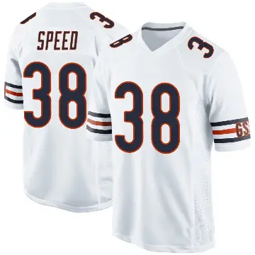 ＃38 Men's Ameer Speed White Game Chicago Bears Jersey
