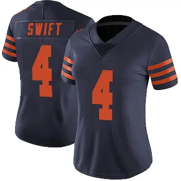 ＃4 Women's D'Andre Swift Navy Blue Limited Chicago Bears Alternate Vapor Untouchable Jersey
