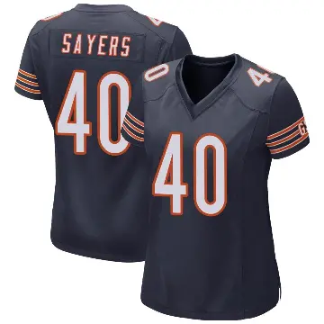 ＃40 Women's Gale Sayers Navy Game Chicago Bears Team Color Jersey