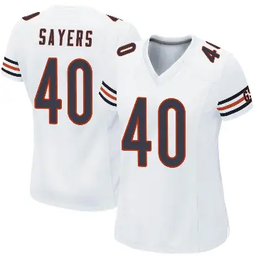 ＃40 Women's Gale Sayers White Game Chicago Bears Jersey