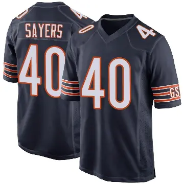 ＃40 Youth Gale Sayers Navy Game Chicago Bears Team Color Jersey