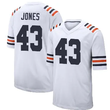 ＃43 Men's Carl Jones White Game Chicago Bears Alternate Classic Jersey