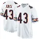 ＃43 Men's Carl Jones White Game Chicago Bears Jersey