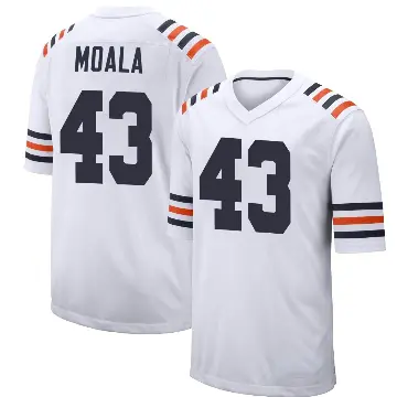 ＃43 Men's Paul Moala White Game Chicago Bears Alternate Classic Jersey