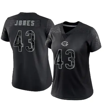 ＃43 Women's Carl Jones Black Limited Chicago Bears Reflective Jersey